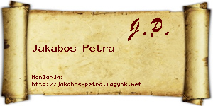 Jakabos Petra névjegykártya