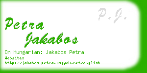 petra jakabos business card